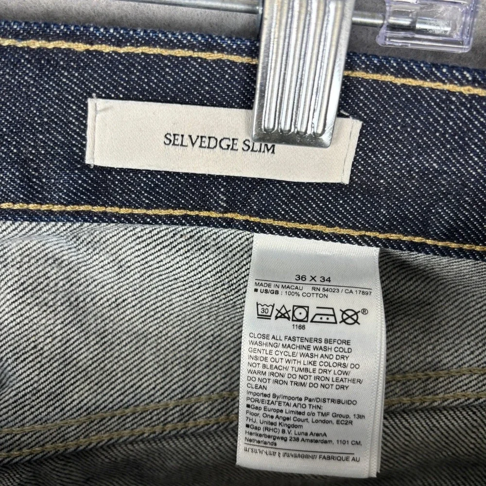 Banana Republic Slim Selvedge Jeans Dark Rinse Premium Denim 36x34) 38x36 Actual